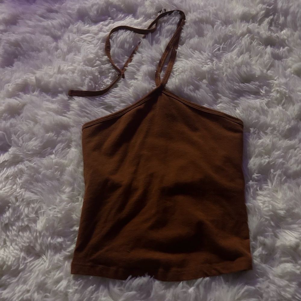 Brown Halter Neck Top